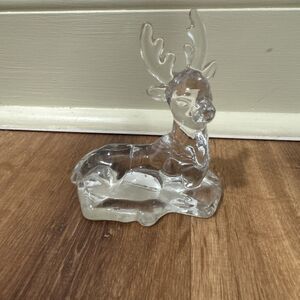 Hand Blown Crystal Reindeer Art Glass Figurine Deer Paperweight Glass Figure